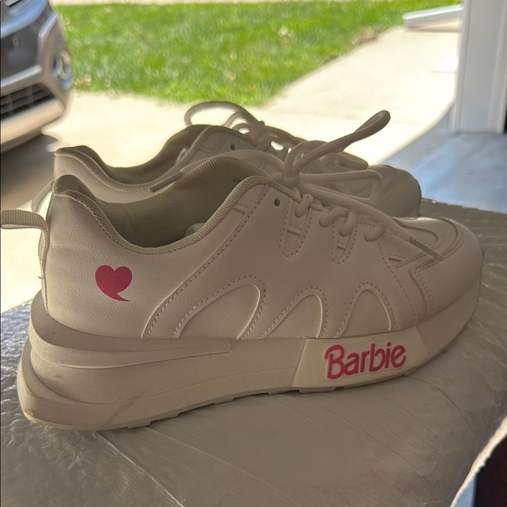 Barbie Cream Sneakers with Pink Accents